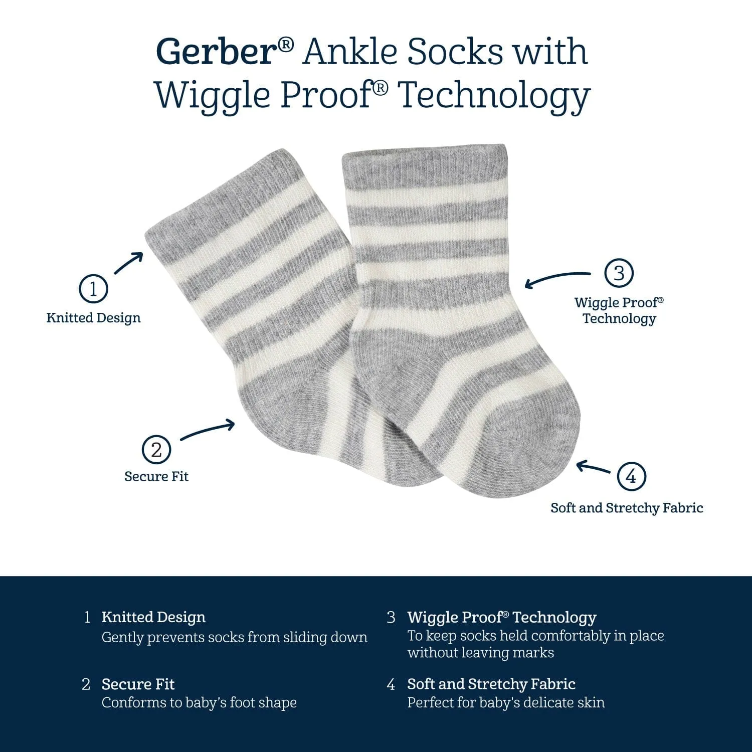 6-Pack Baby Boys Safari Wiggle Proof® Socks