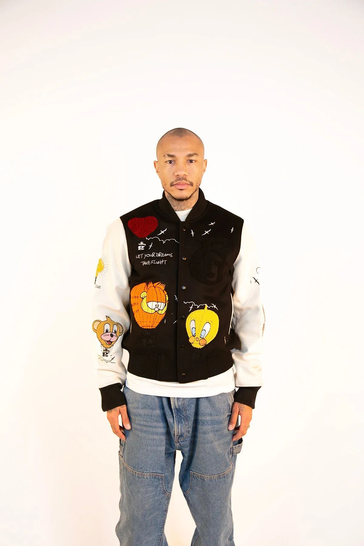 AIR BALLOON VARSITY JACKET | BLACK