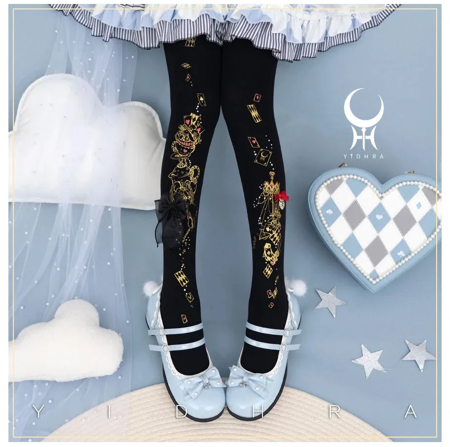 Alice's Afternoon Tea ~ Sweet Lolita Patterned Tights by Yidhra