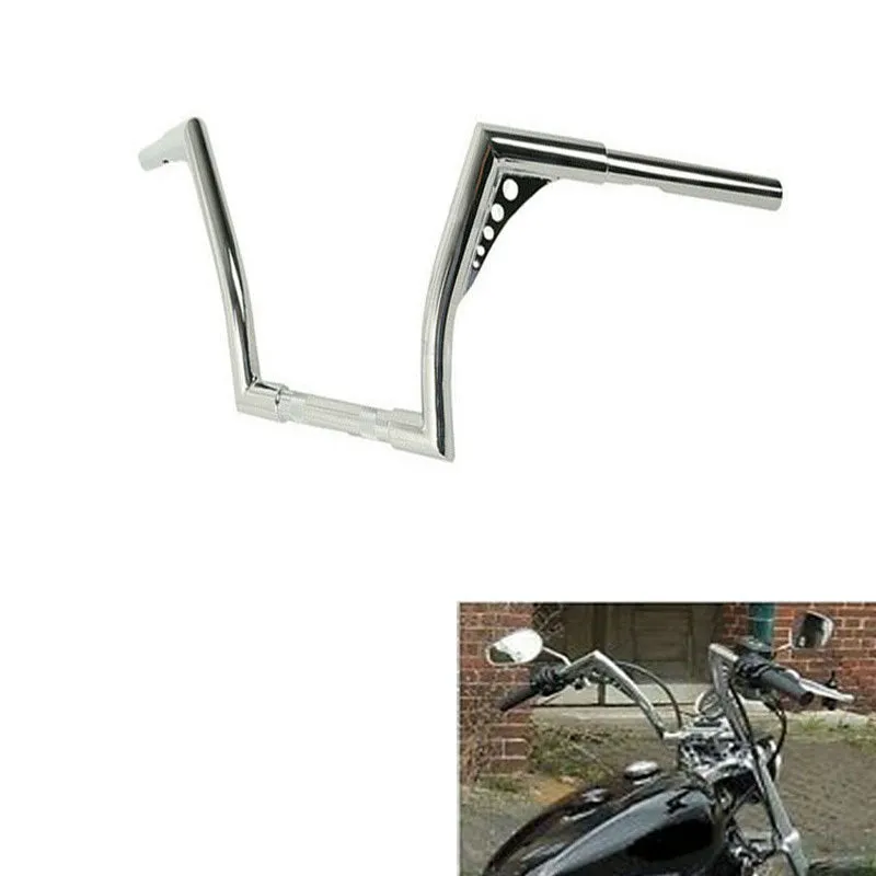 Attitude Inc Bonanza Handlebar, Chrome 10 Inc , 1-1/4 in. Ape Hangers, For Harley Softail Sportster Fat Boy Dyna