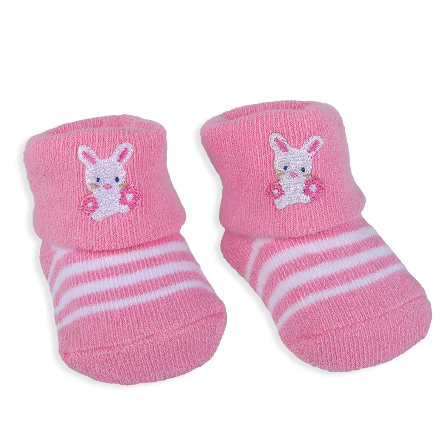 Baby Moo Bunny Polka Dotted Newborn Breathable Infant Cotton Socks - Pink