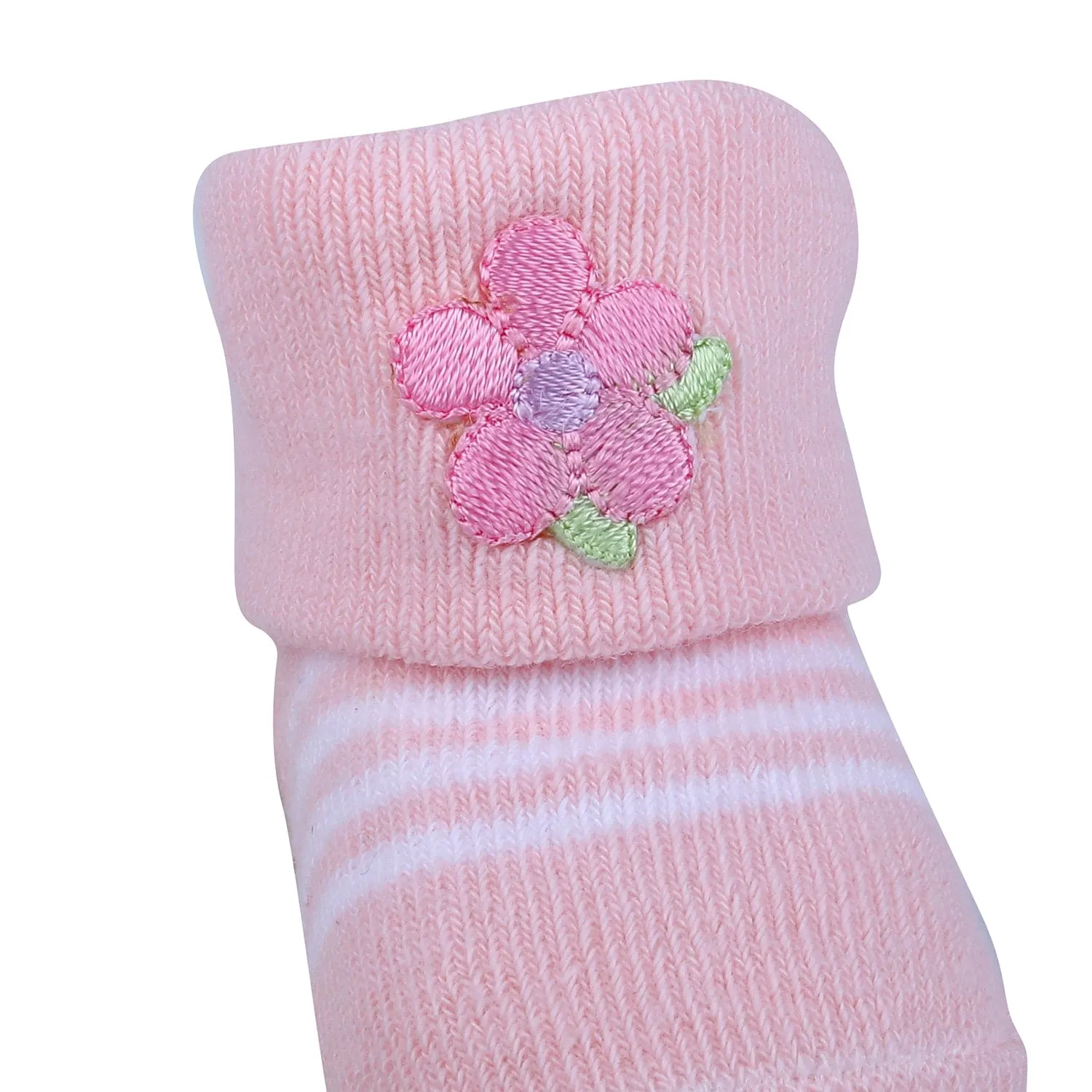 Baby Moo I Love Mommy Floral Newborn Breathable Infant Cotton Socks - Pink