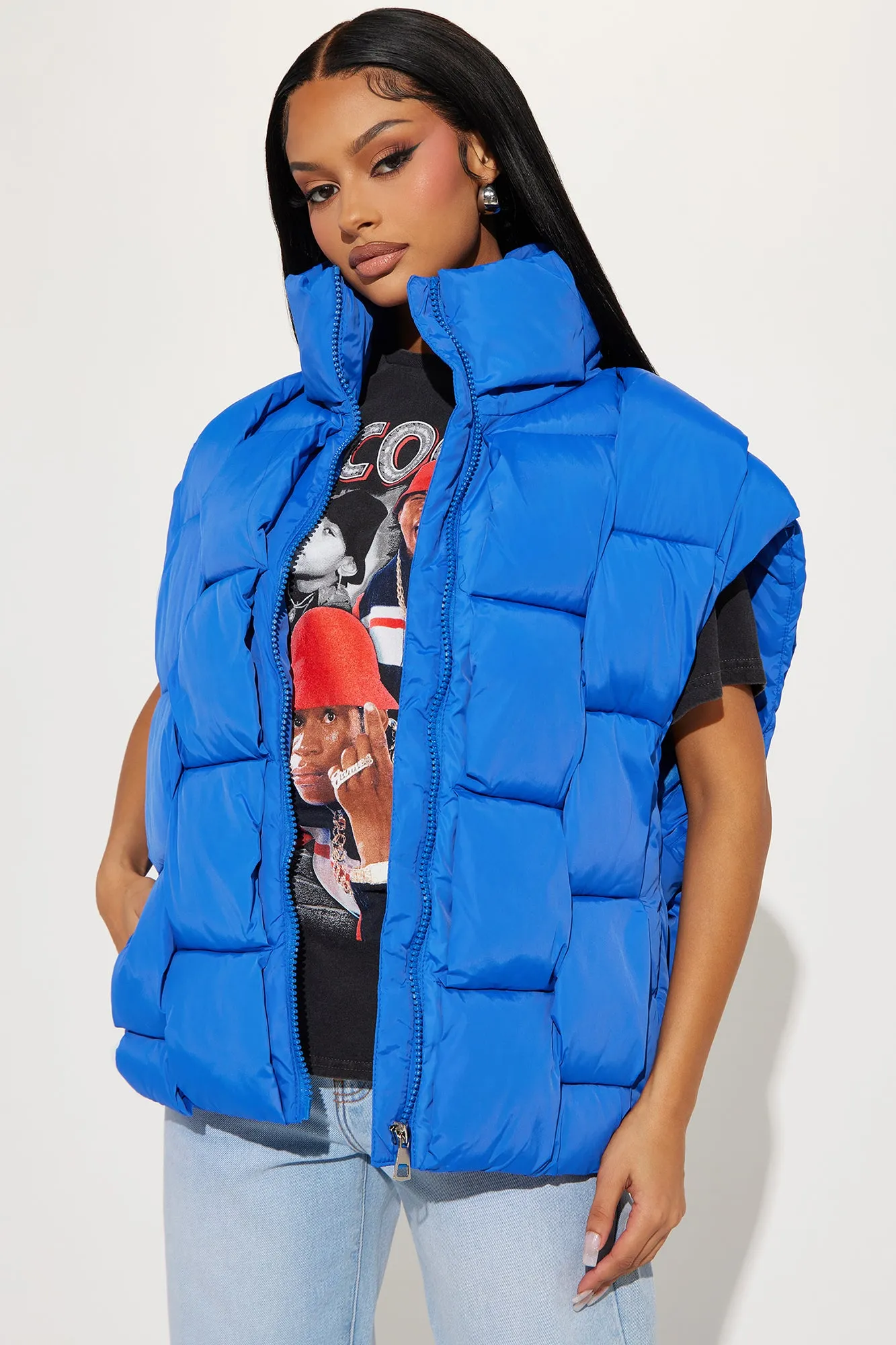 Basket Case Puffer Vest - Blue