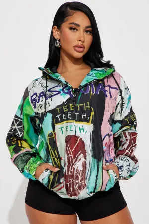 Basquiat Graphic Windbreaker - Pink/combo