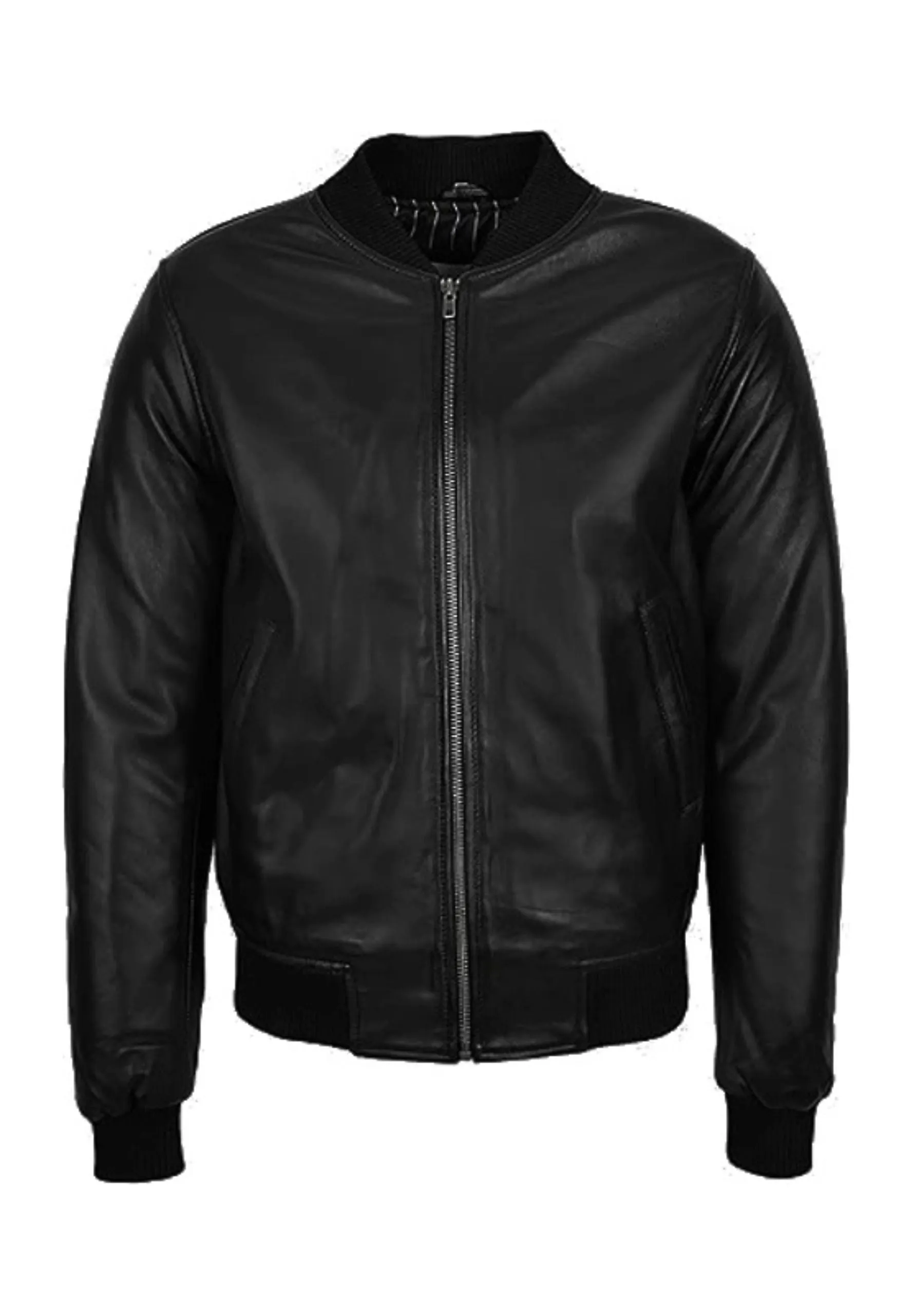 Beazley MA1 Black Leather Bomber Jacket