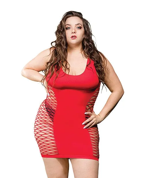 Beverly Hills Naughty Girl Center Band Net & Mesh Dress Queen Size