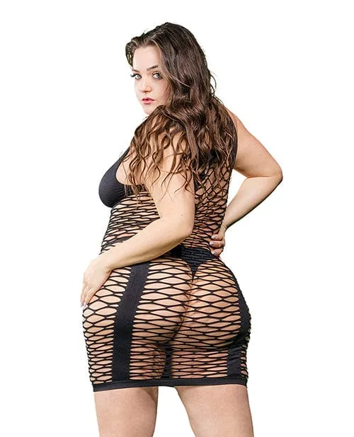 Beverly Hills Naughty Girl Center Band Net & Mesh Dress Queen Size