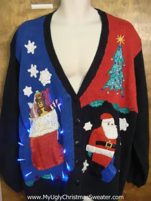 Big Size Colorful Tacky Xmas Sweater with Lights