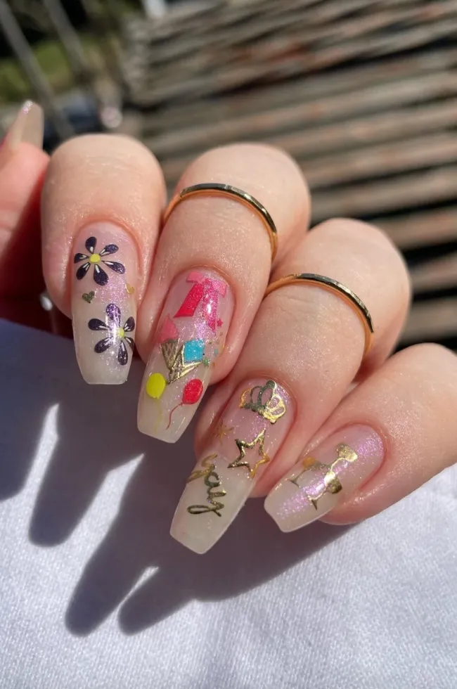 Birthday Nail Art Stickers