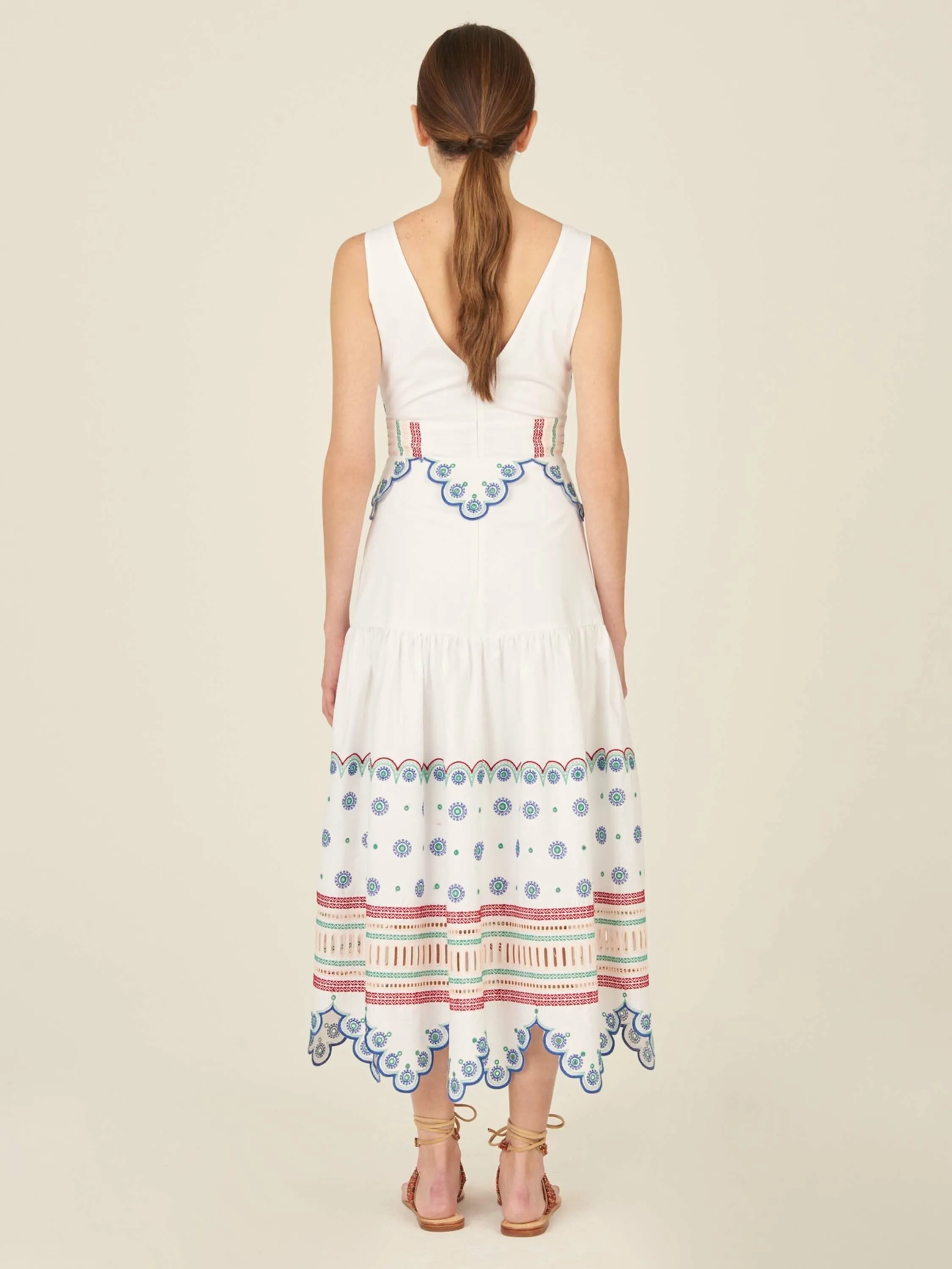 Biset Dress White Blue