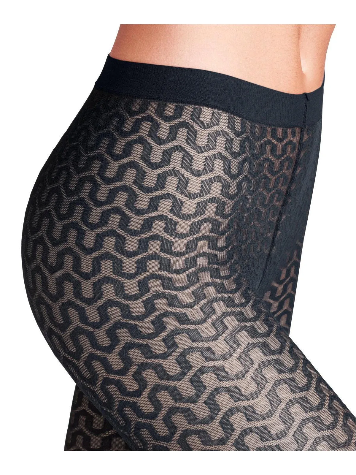 Black Cryptogram Fashion Tights