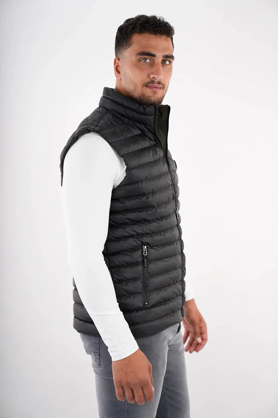 Black Simple Vest Puffer