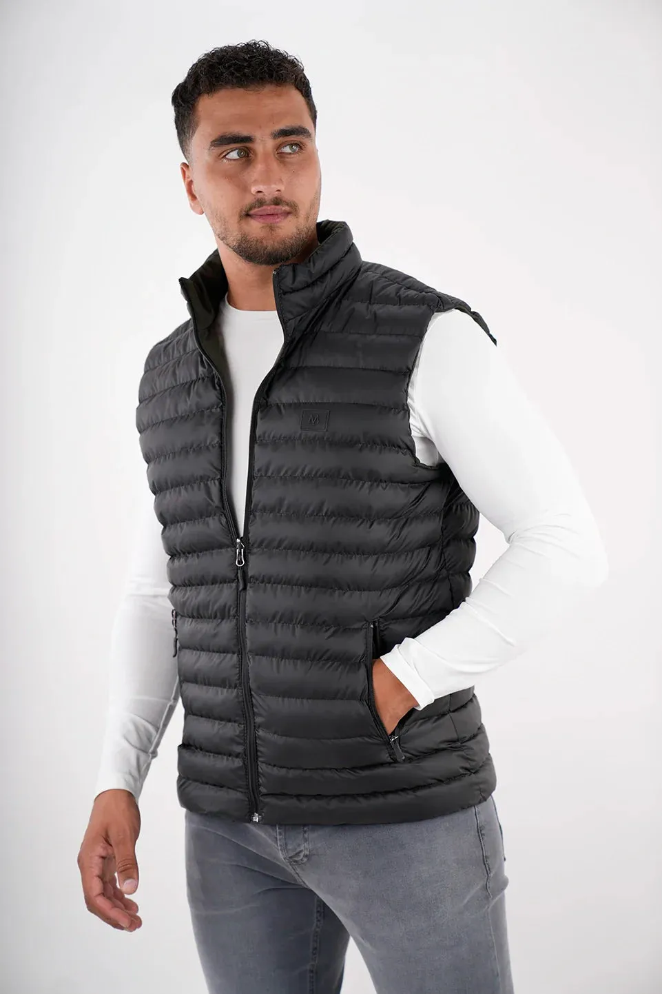 Black Simple Vest Puffer