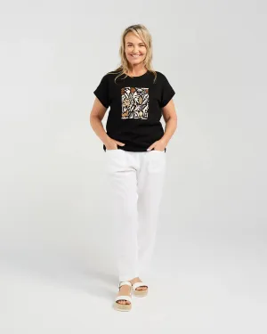 Blackstone Palm Leaf Sequin Tee