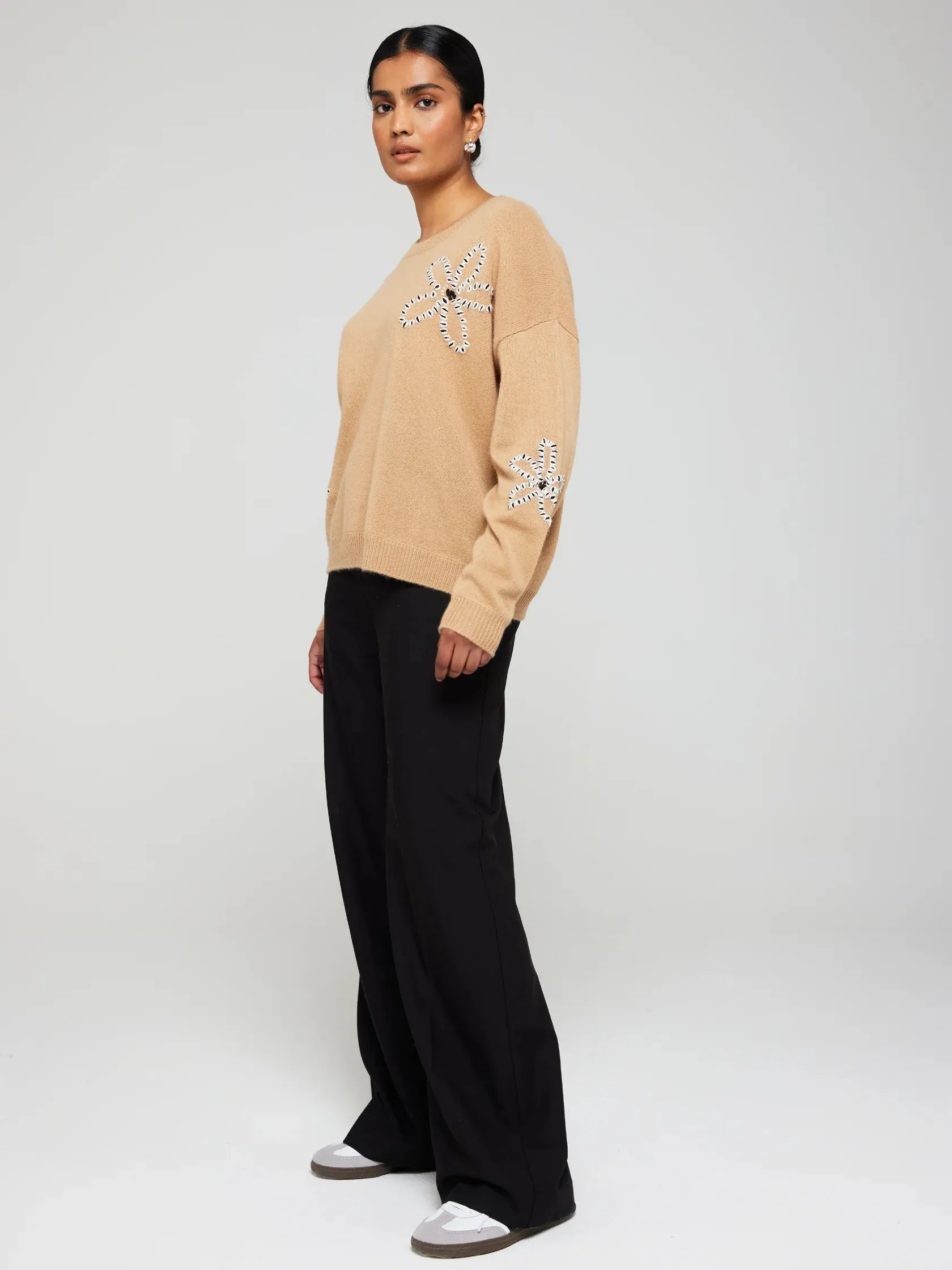 Br054 Camel Camilla Crewneck Sweater