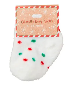 CHRISTMAS CHENILLE SOCKS BY MUD PIE