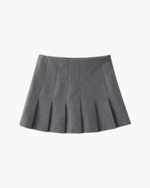 Cézanne – Low-rise fit – Woolen pleated mini skirt