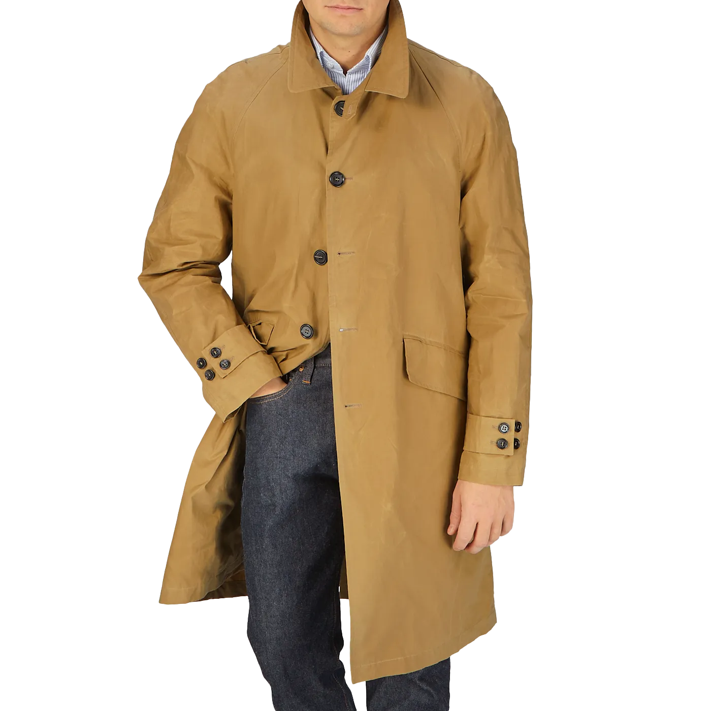 Dark Beige Waxed Cotton Kamikaze Trenchcoat