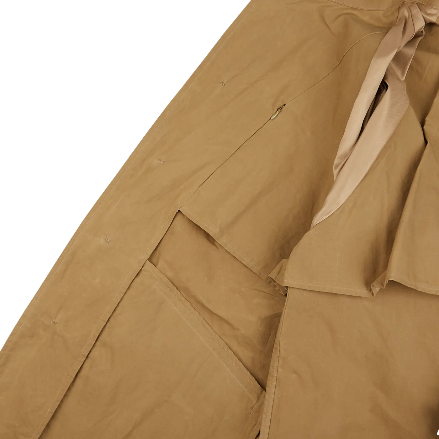 Dark Beige Waxed Cotton Kamikaze Trenchcoat