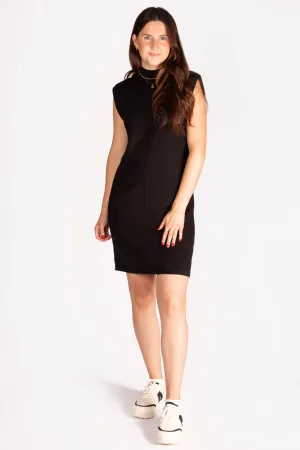 Dede Black Mock Knit Dress