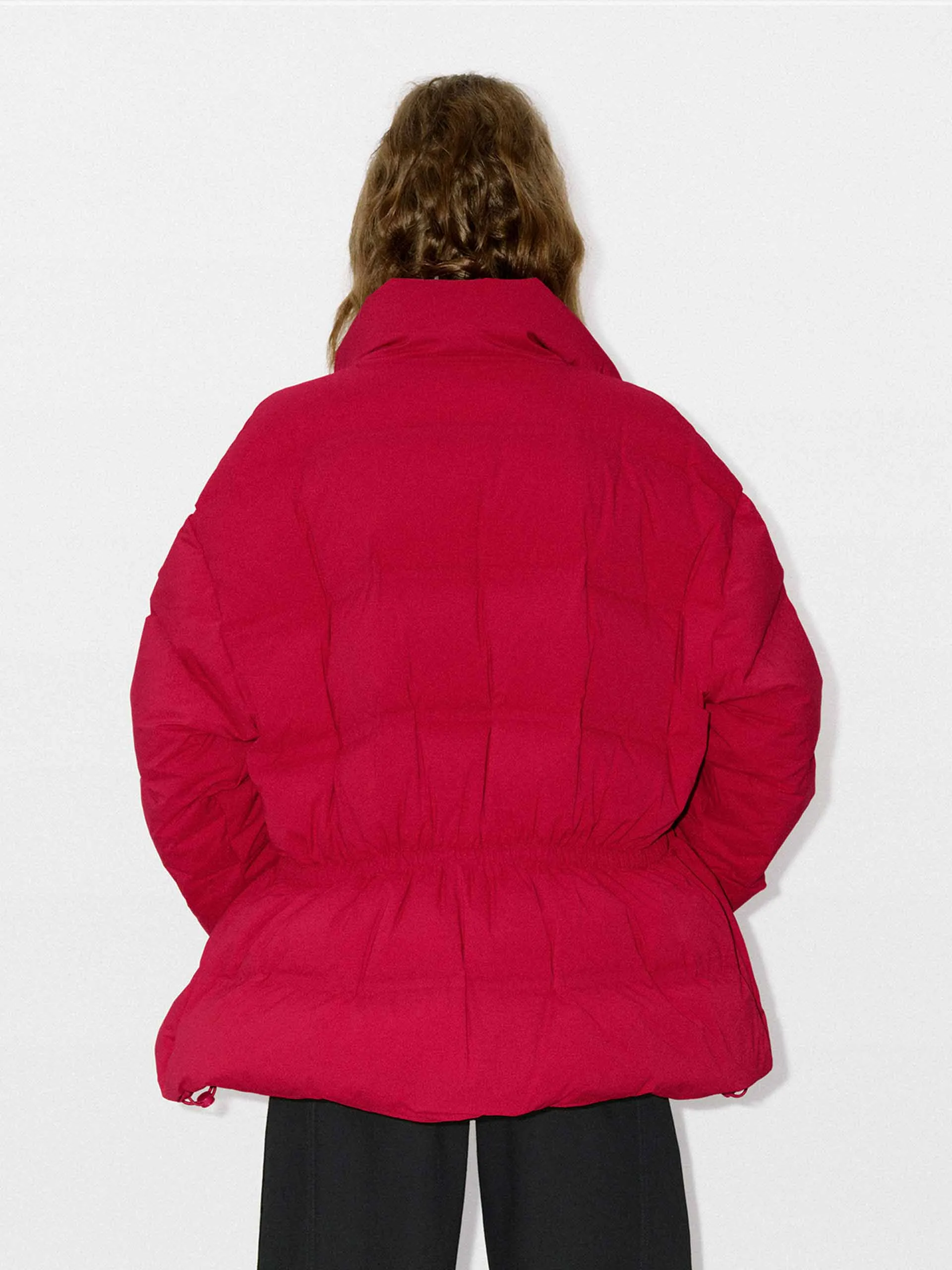 Drawstring Waist Down Jacket