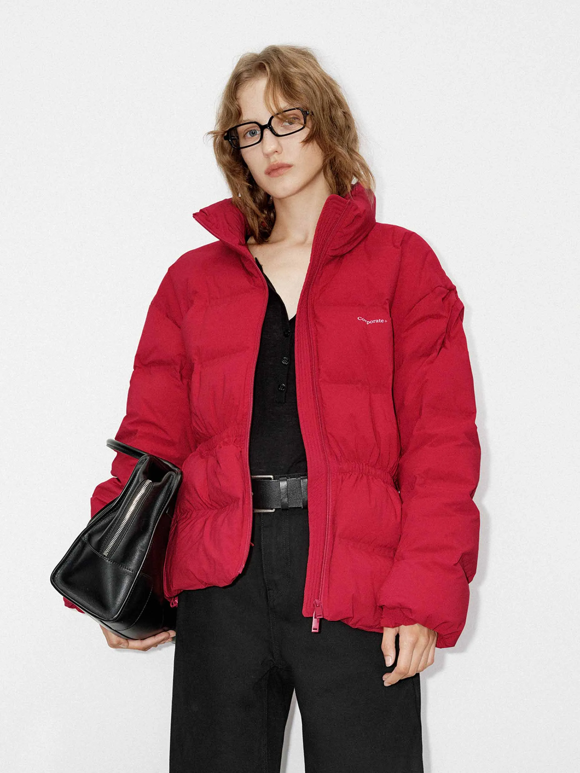 Drawstring Waist Down Jacket