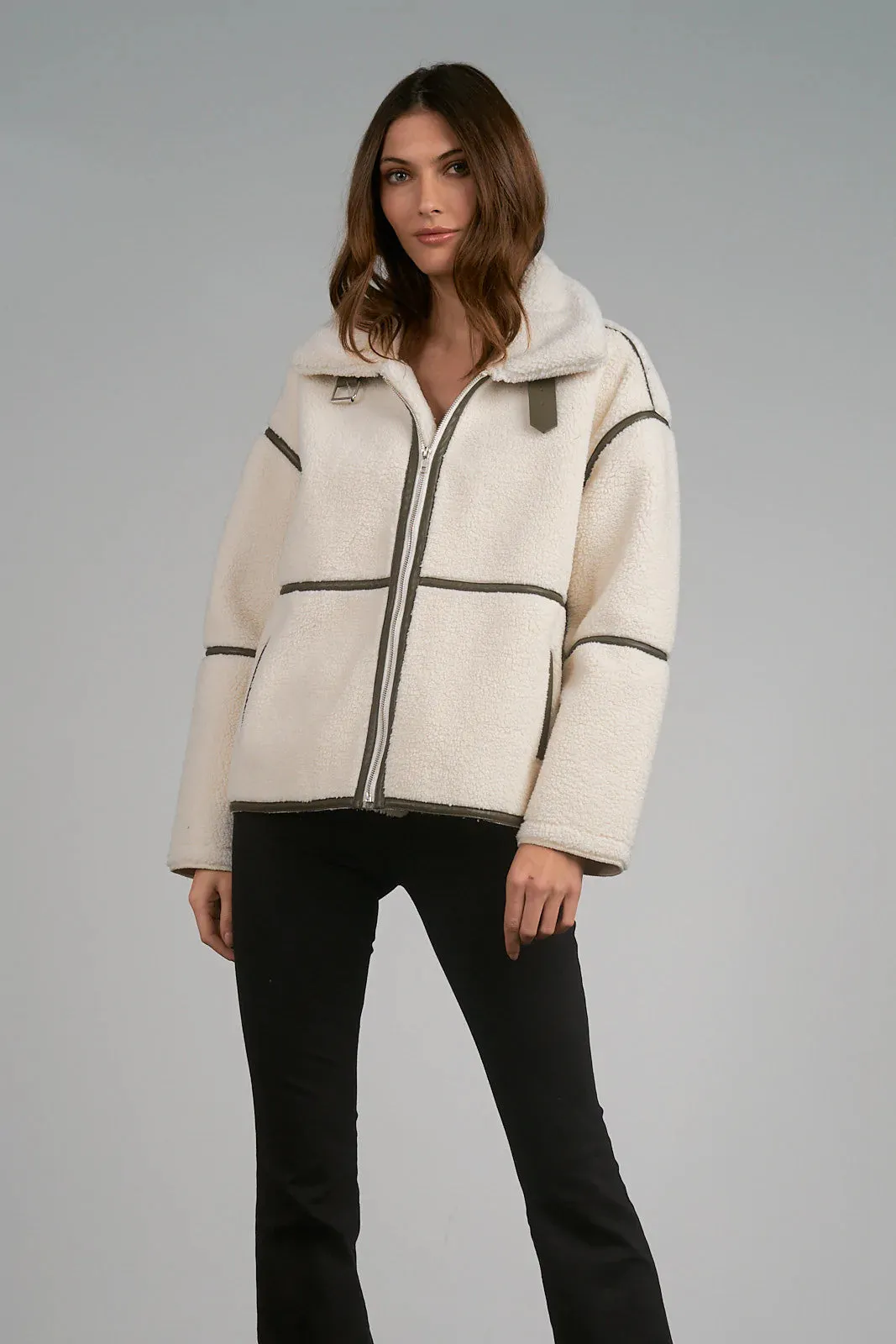 Elan Snowmass Winter White Sherpa Coat