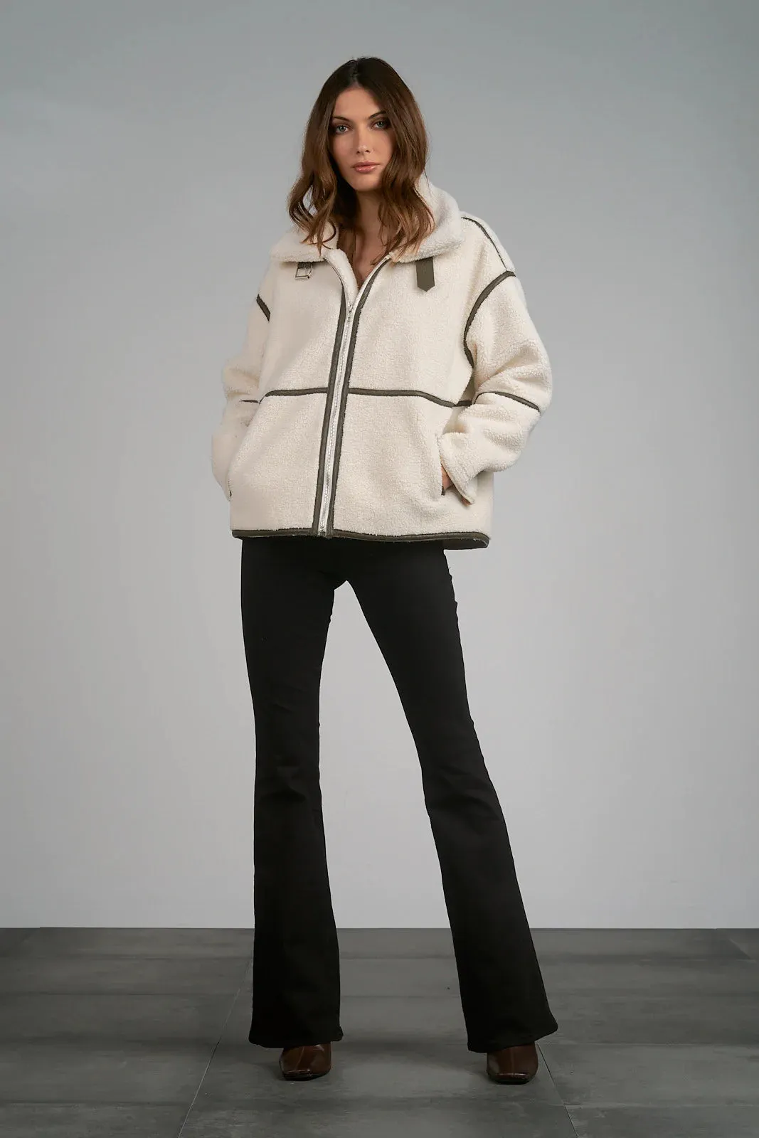 Elan Snowmass Winter White Sherpa Coat