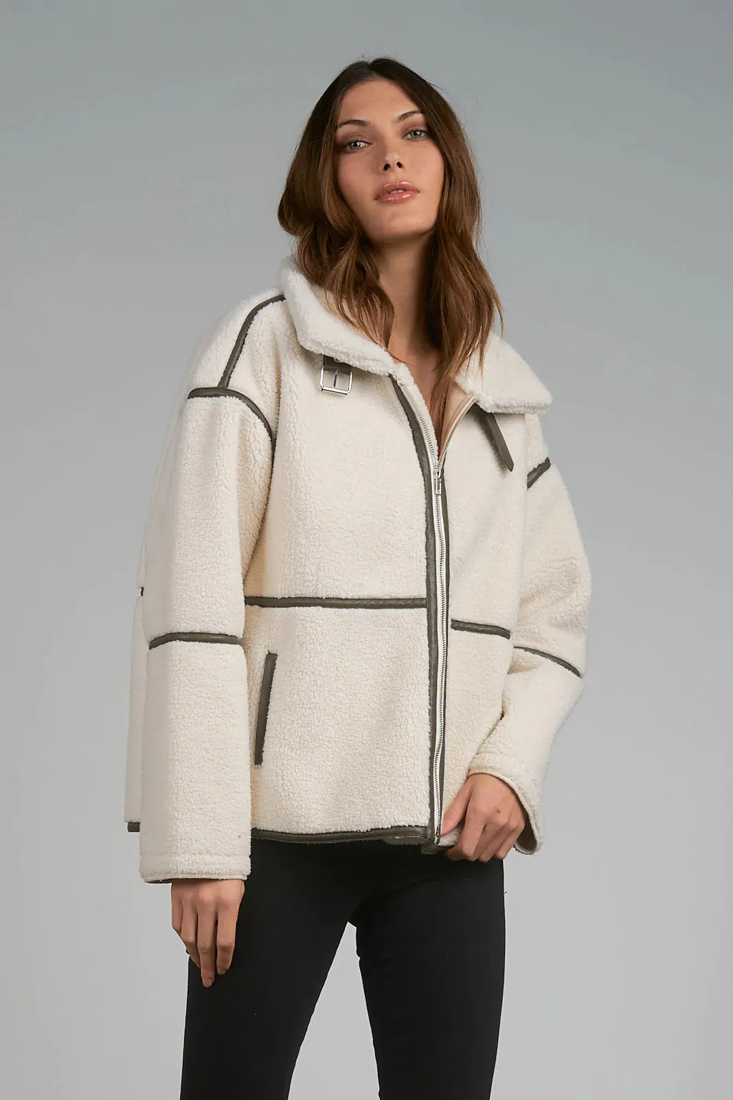 Elan Snowmass Winter White Sherpa Coat