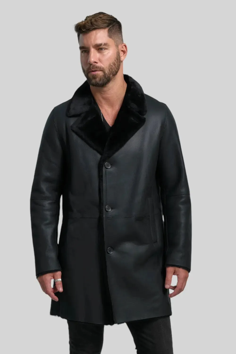 Flavio Classic Sheepskin Leather Coat