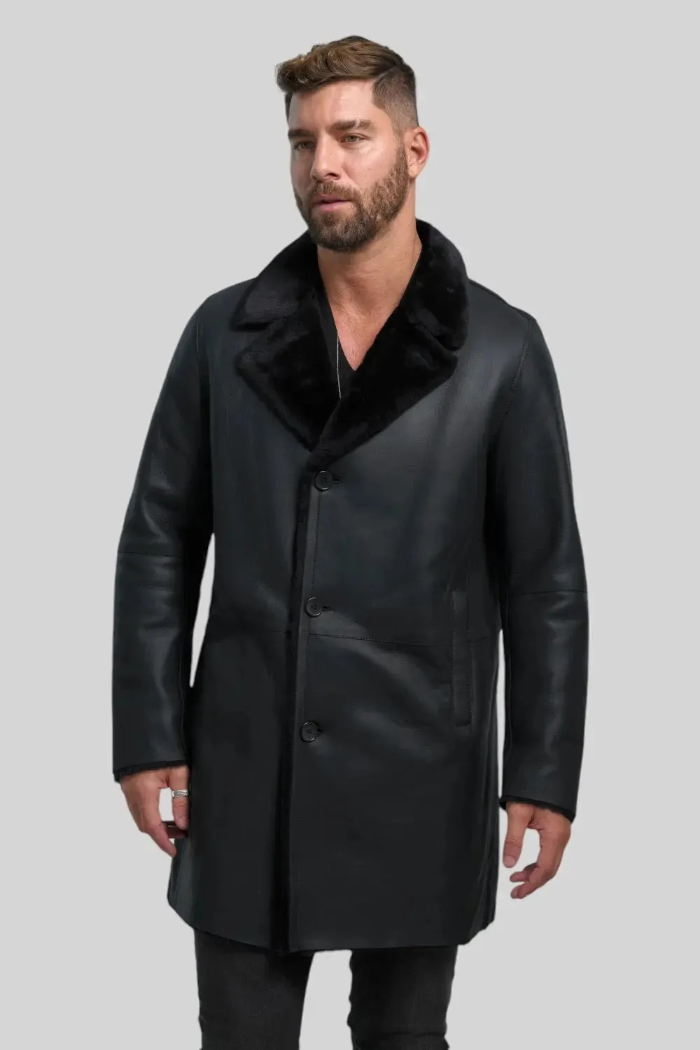 Flavio Classic Sheepskin Leather Coat