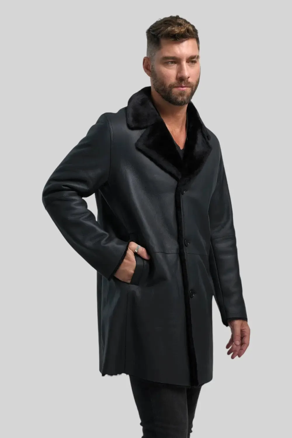 Flavio Classic Sheepskin Leather Coat