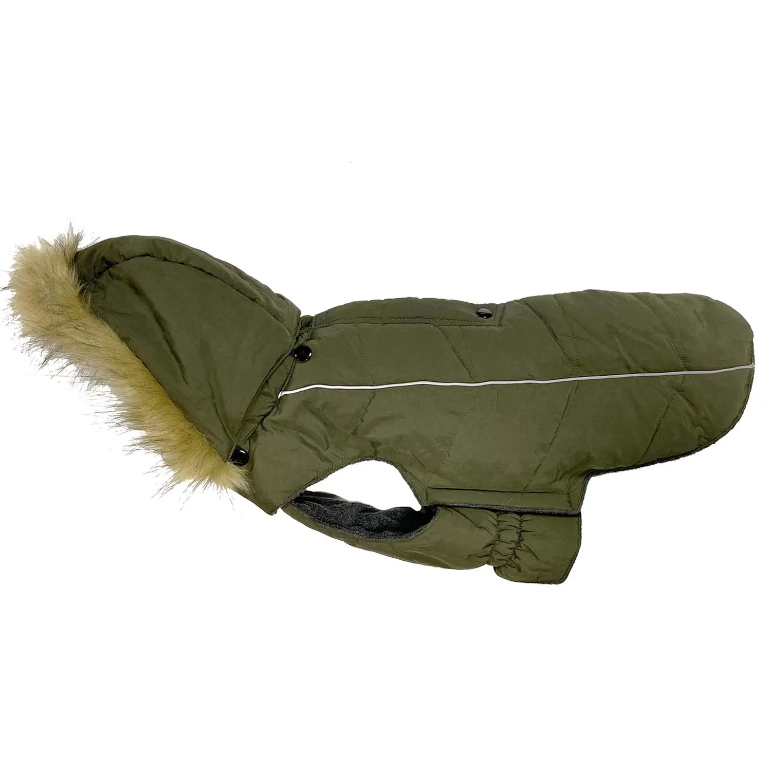 Happy Pet Dog Coat Green Parka