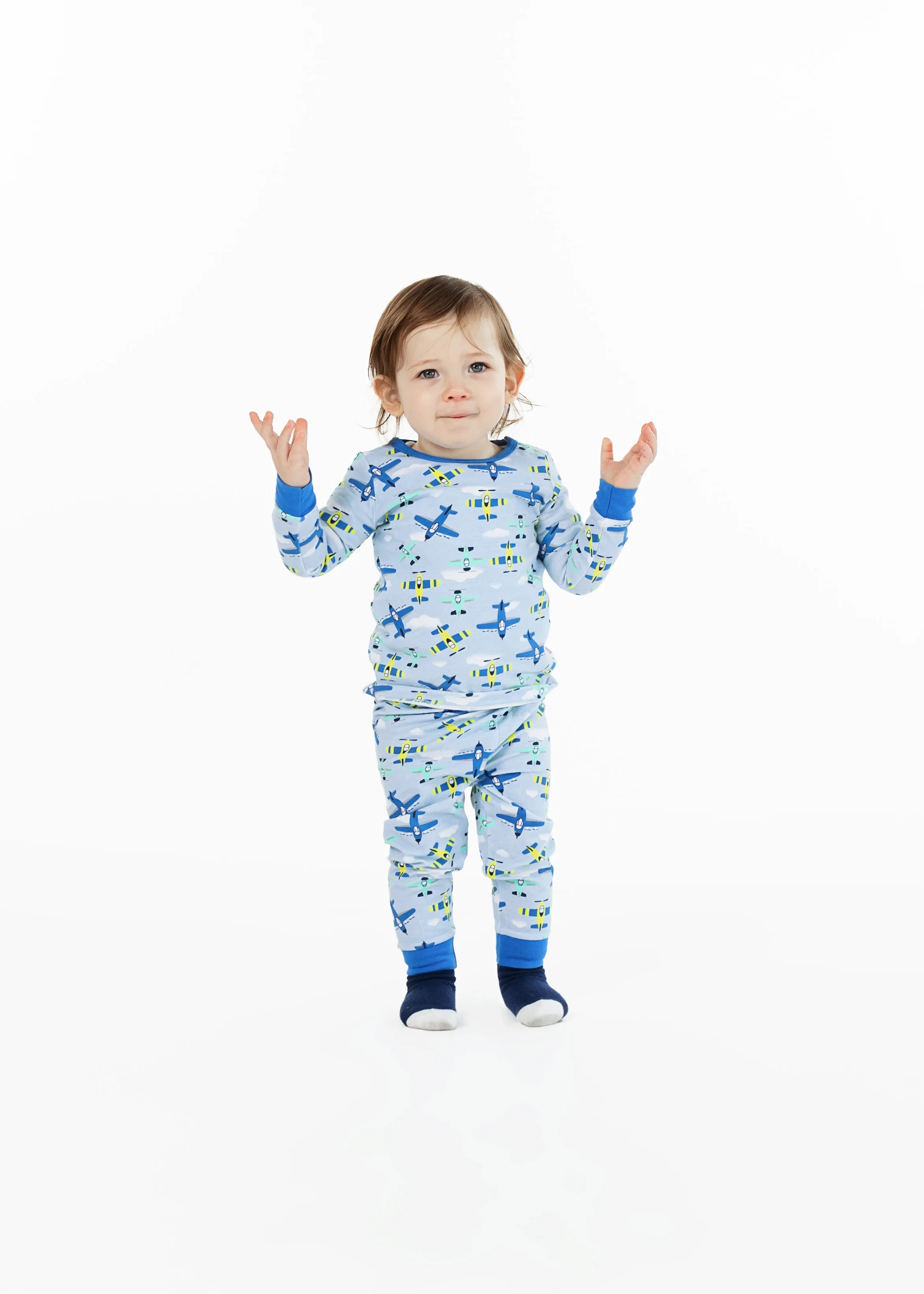 Infant/Toddler Boys Fly High Snug Fit 2-Piece Pajama Sleep Set With Matching Socks