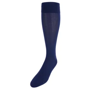 Jasper Ribbed Over The Calf Solid Color Mercerized Cotton Socks