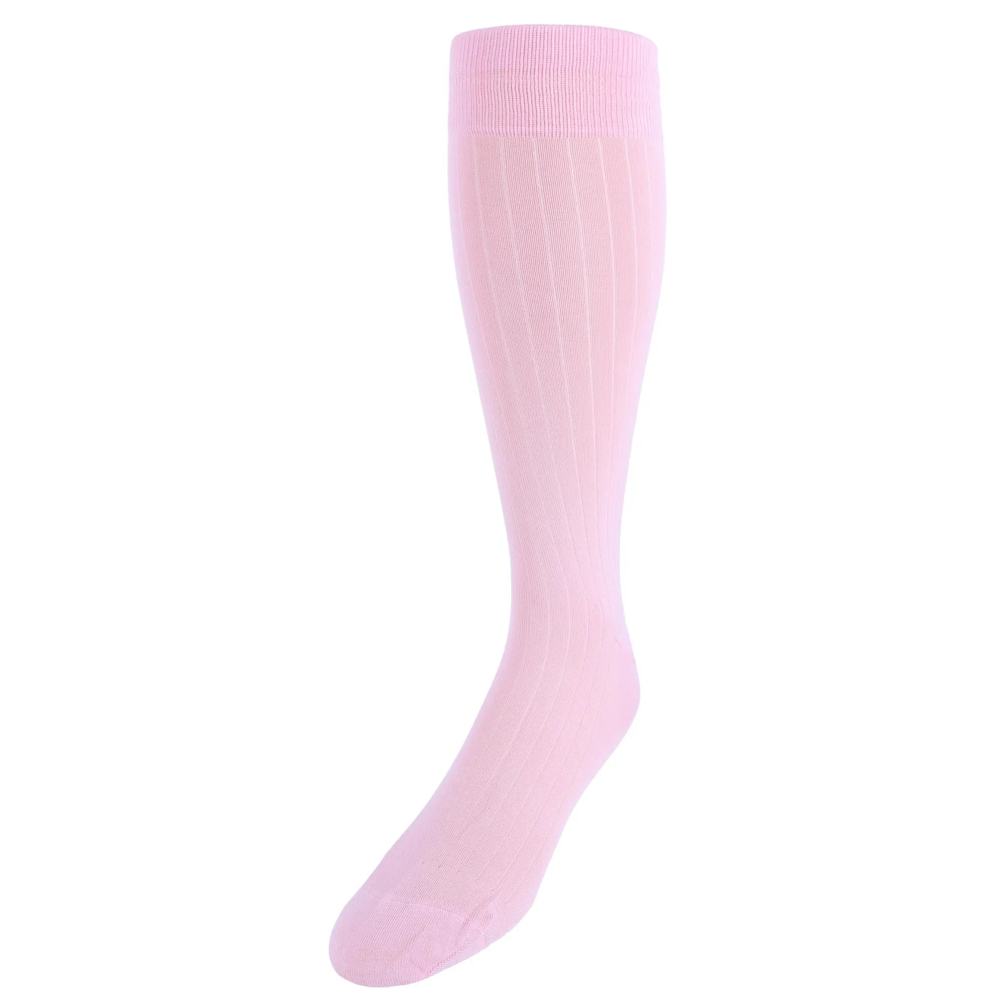 Jasper Ribbed Over The Calf Solid Color Mercerized Cotton Socks