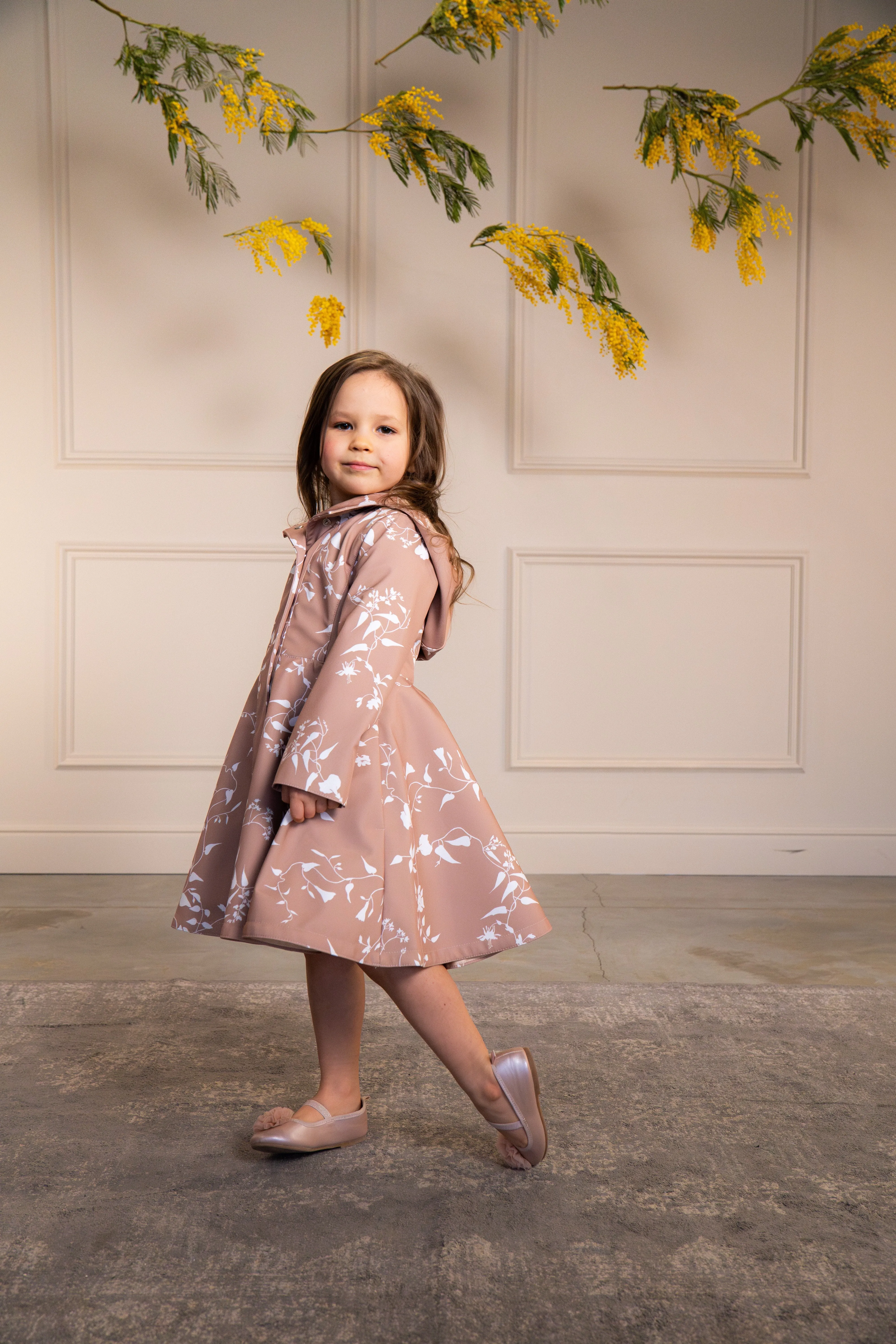 Kids' Rose Blush Raincoat Pink and Beige