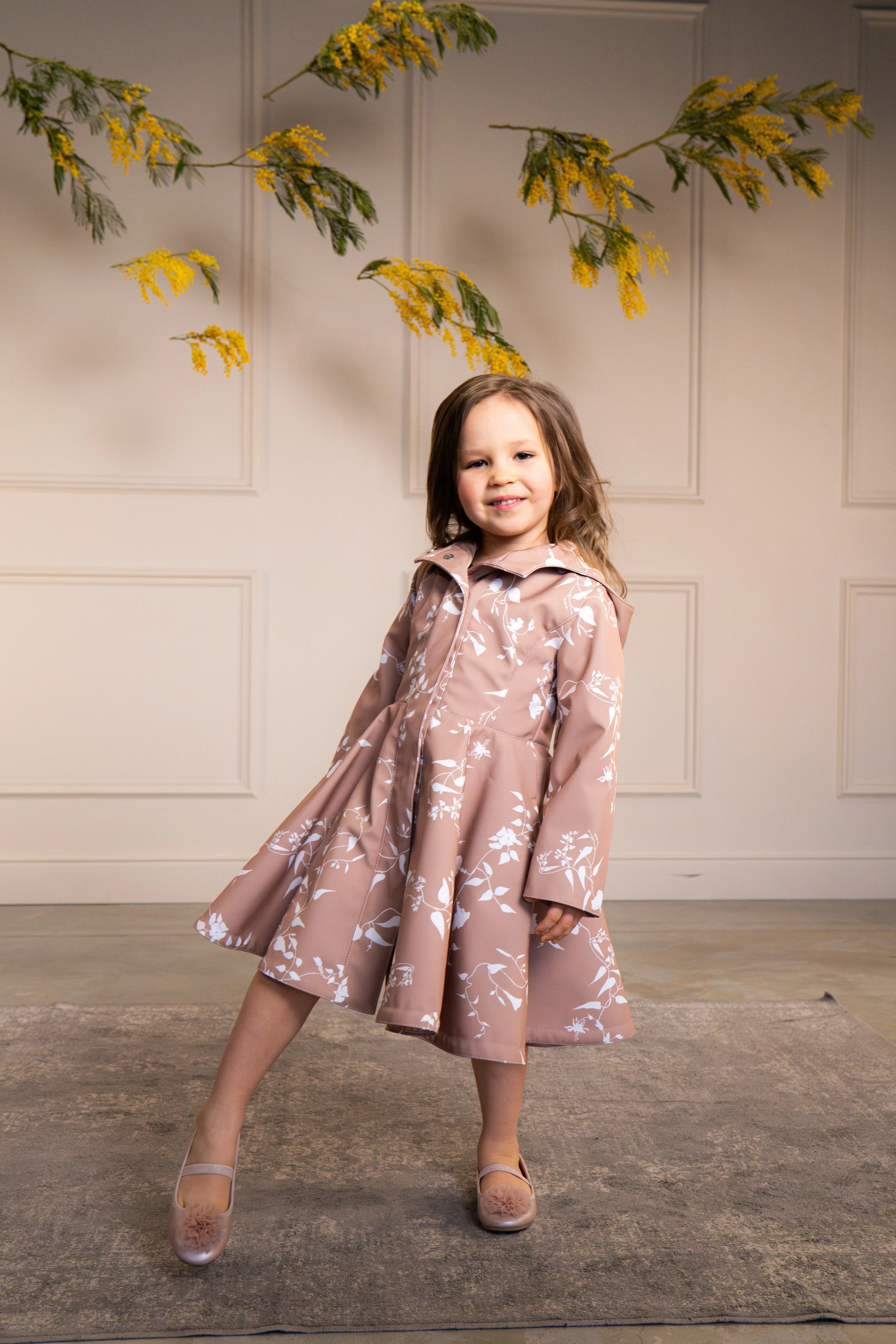 Kids' Rose Blush Raincoat Pink and Beige