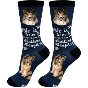 Life Is Better With A Sheltie Dog Socks