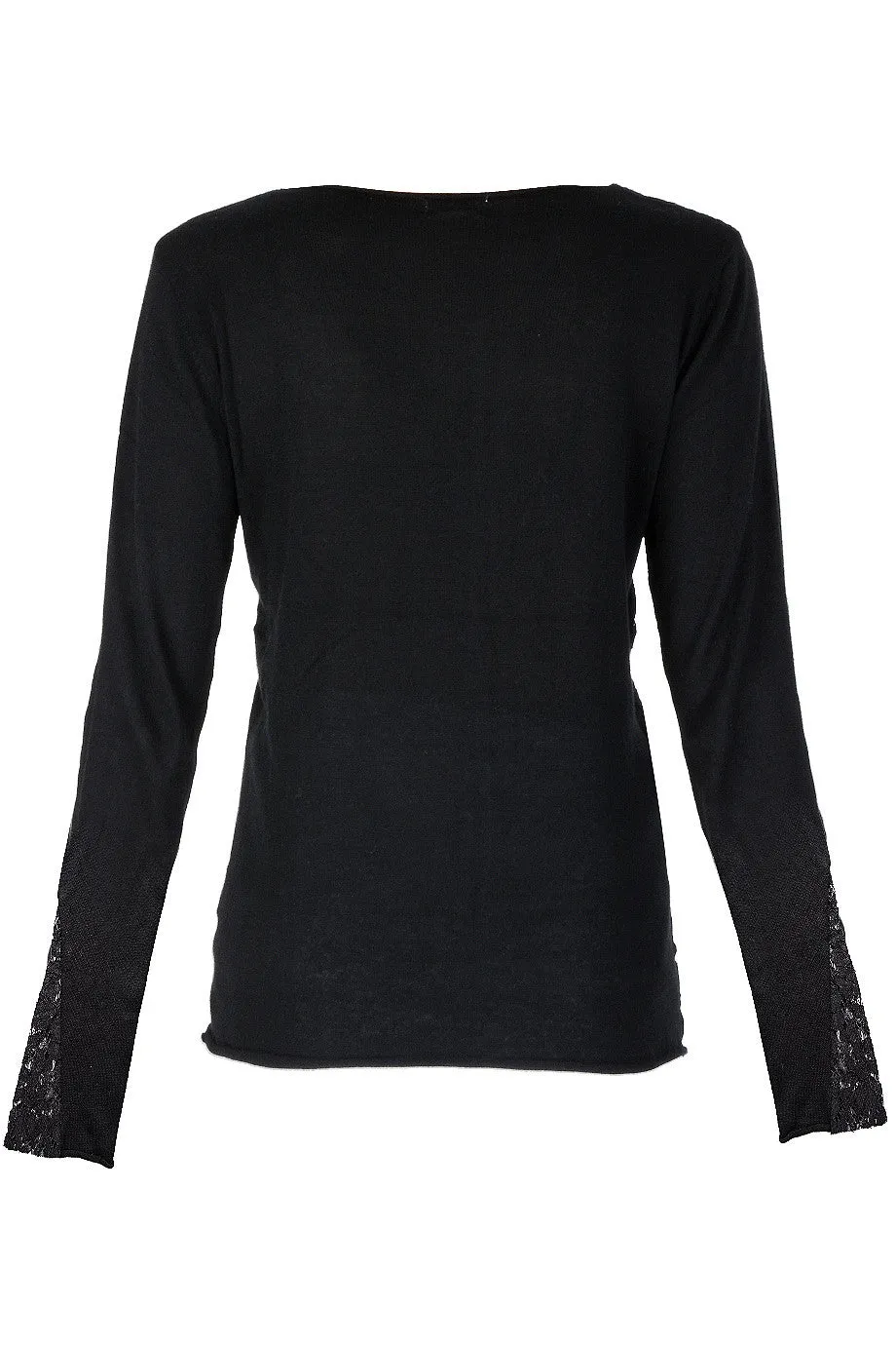 LUNA Black Lace Sequin Blouse