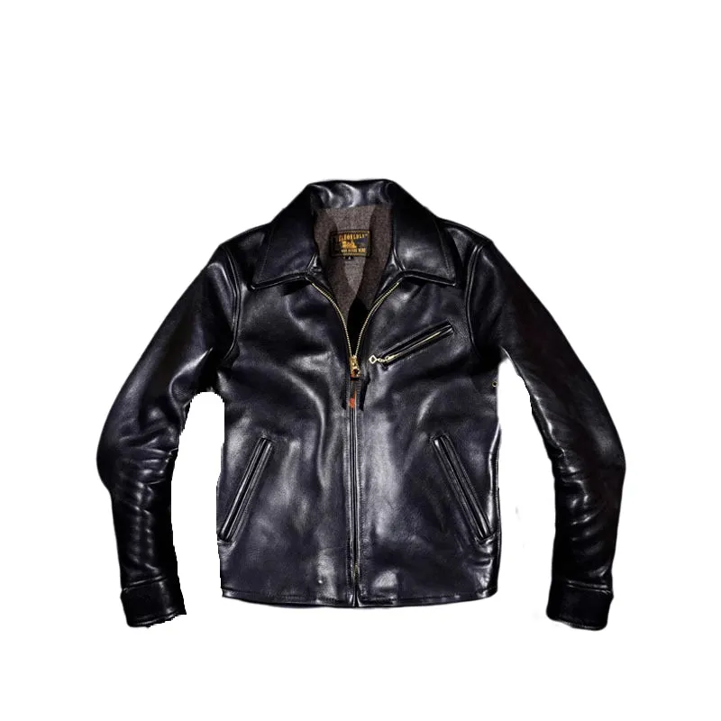 Men's Half Belt Sports Leather Jacket