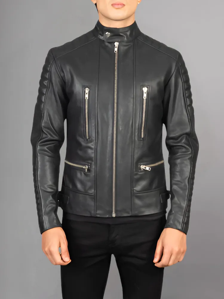 Men’s Tec Flex Motocross Black Leather Jacket