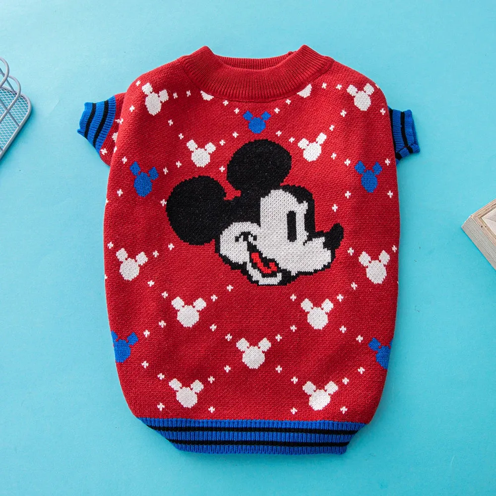 “Mickey Mouse” Pullover Dog Sweater