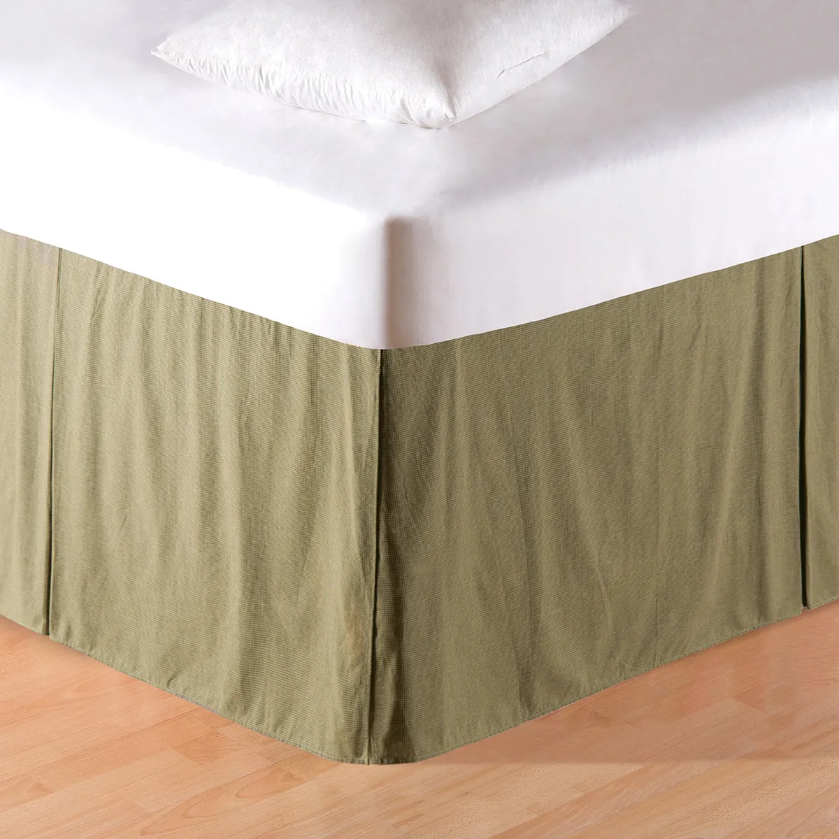 Mini Green Plaid Bed Skirt