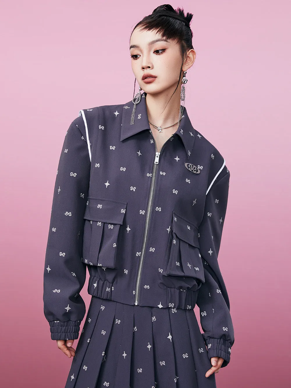 MUKZIN Frog Botton Stars Logo Classic Coat