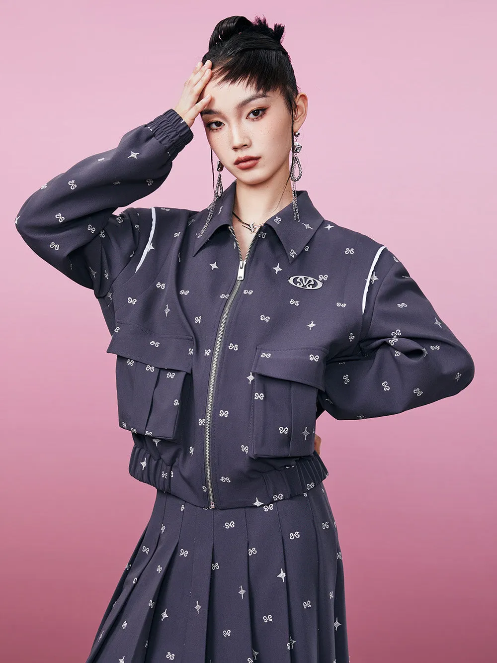 MUKZIN Frog Botton Stars Logo Classic Coat