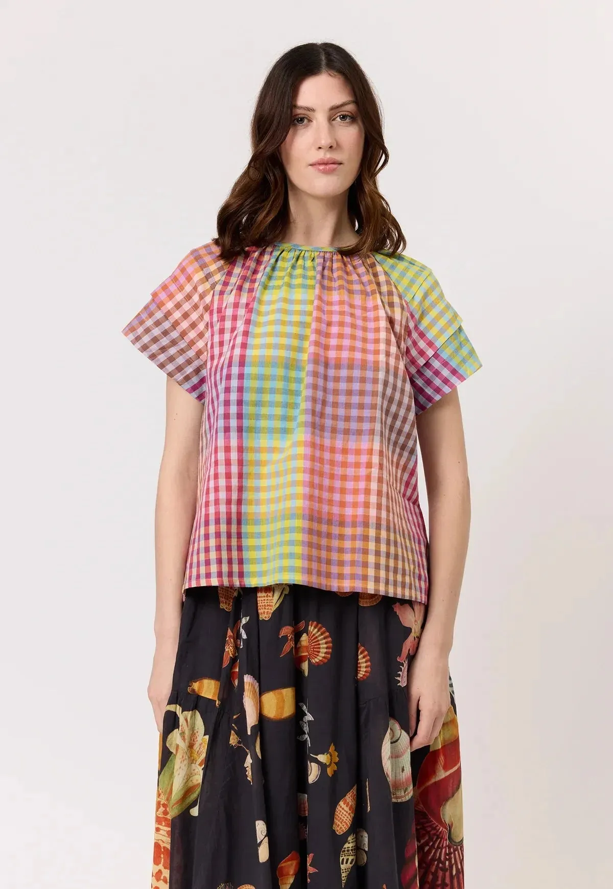 Nancybird Micci Top in Sunrise Check