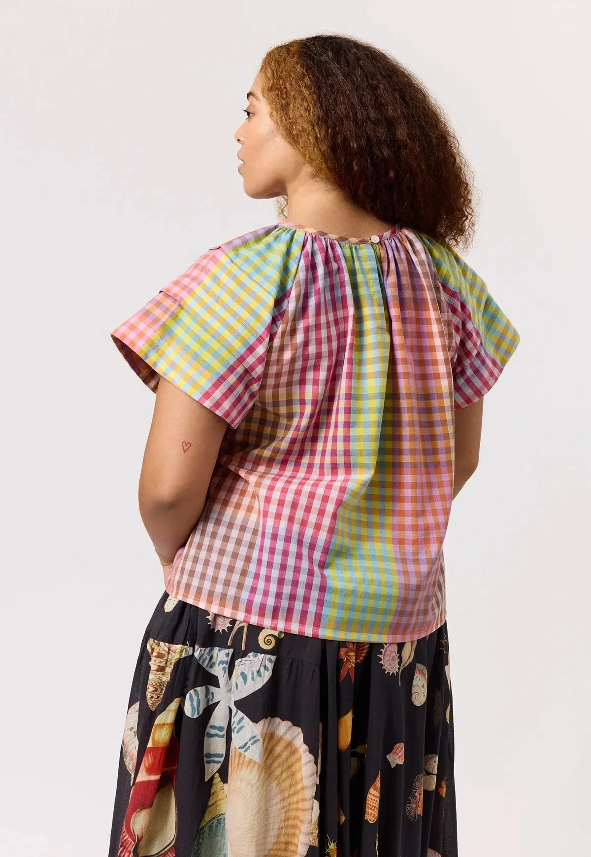 Nancybird Micci Top in Sunrise Check