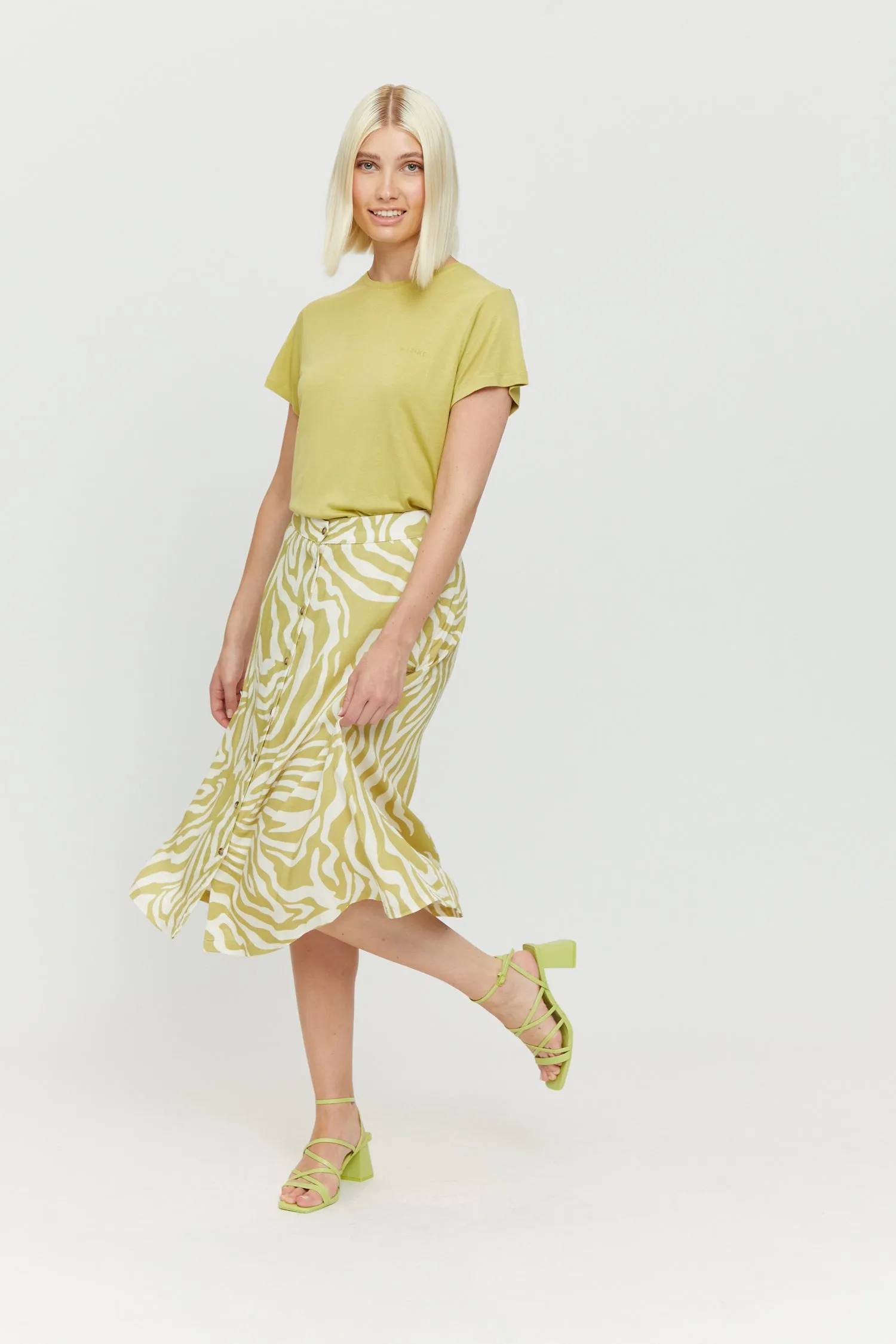 Nomi Printed Skirt Celery Green