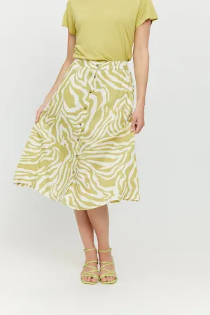 Nomi Printed Skirt Celery Green